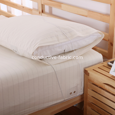 printed cotton silver anti emf conductive earthing grounding bed fitted sheet