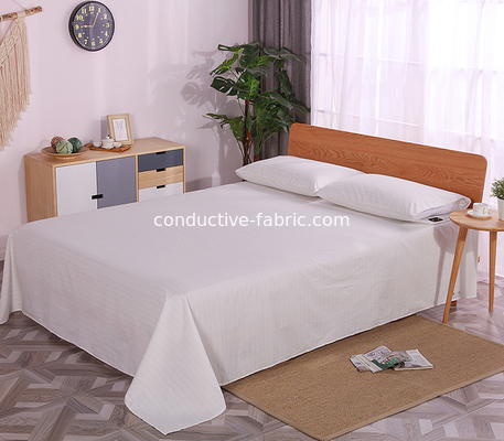 printed cotton silver anti emf conductive earthing grounding bed fitted sheet