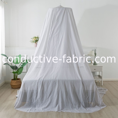 silver cotton pyramid round emf RF shielding bed canopy