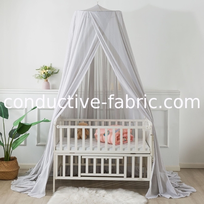 silver cotton pyramid round emf RF shielding bed canopy