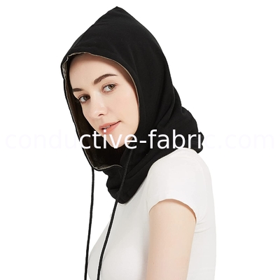 silver fabric lining emf shielding hood with neck protection