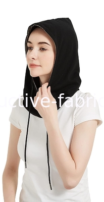 silver fabric lining emf shielding hood with neck protection