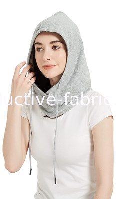 silver fabric lining emf shielding hood with neck protection