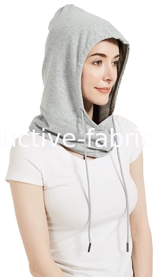 silver fabric lining emf shielding hood with neck protection