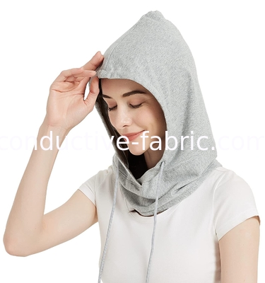 silver fabric lining emf shielding hood with neck protection