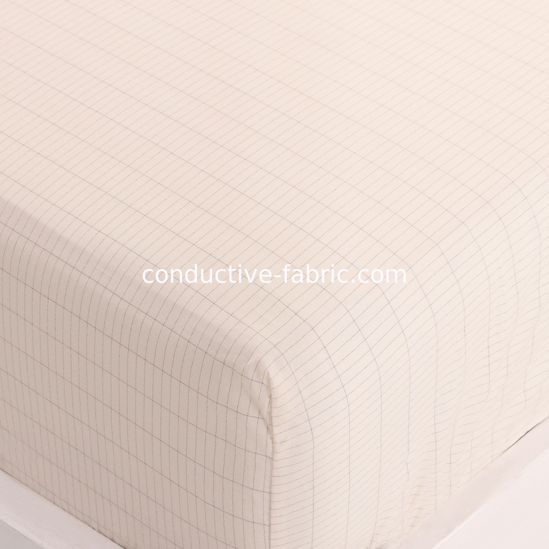 EMF silver conductive earthing fitted sheet for bed