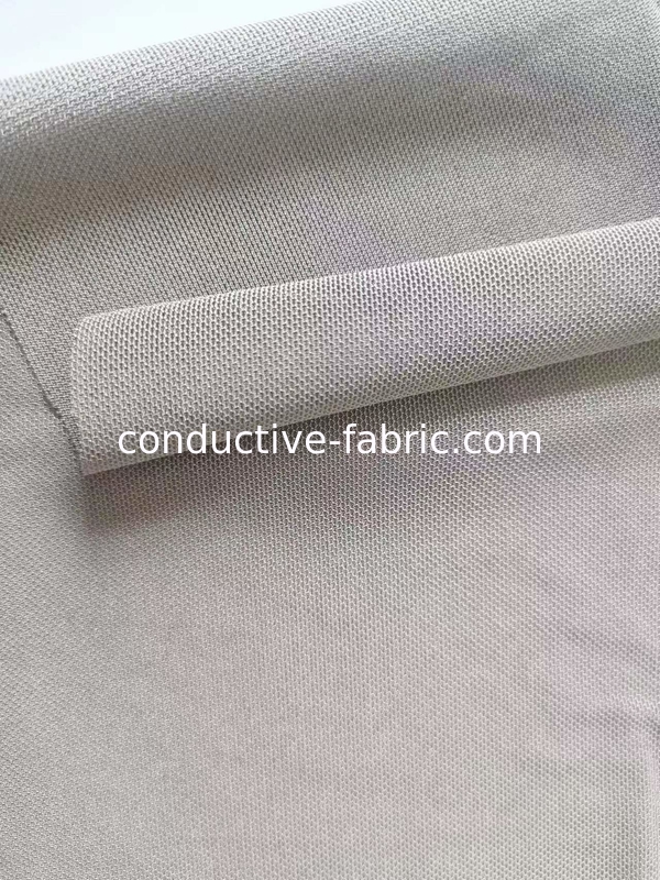 elastic silver mesh conductive fabric two way stretch