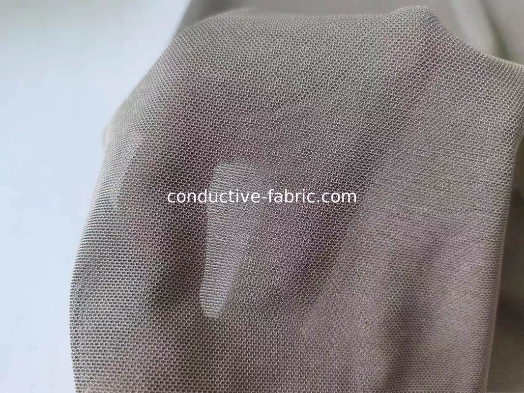 emf shielding elastic silver mesh fabric two way stretch